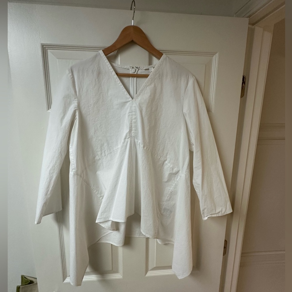 COS white blouse, sz EU 40, asymmetric hemline